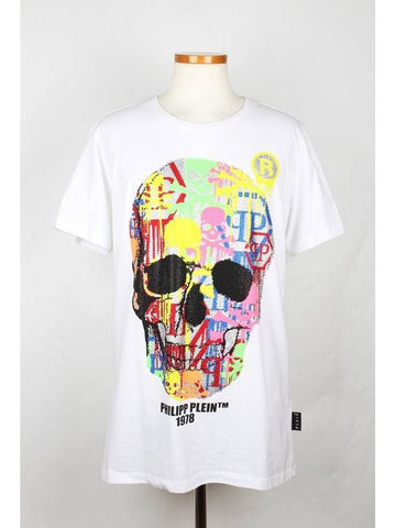 Skull Rainbow Logo Short Sleeve T Shirt XL 105 - PHILIPP PLEIN - BALAAN 1