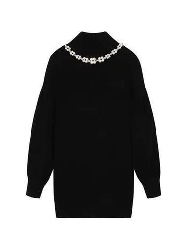 Knit pearl decorated sweater black ivory - SIMONE ROCHA - BALAAN 1