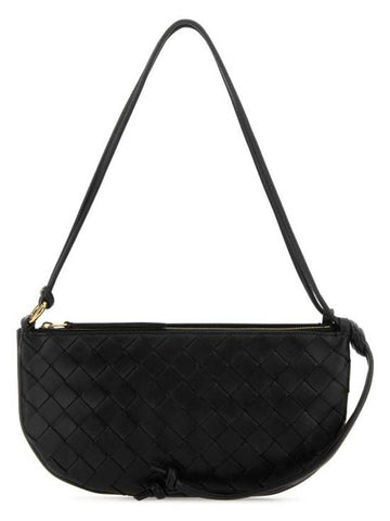 Intrecciato Shoulder Bag Black - BOTTEGA VENETA - BALAAN 1