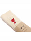 Embroidered Logo 3 Pack Socks Ivory - AMI - BALAAN 4