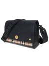 Leather and Vintage Check Note Crossbody Bag Black - BURBERRY - BALAAN 3