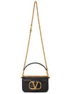 V Logo Calfskin Chain Shoulder Bag Black - VALENTINO - BALAAN 8