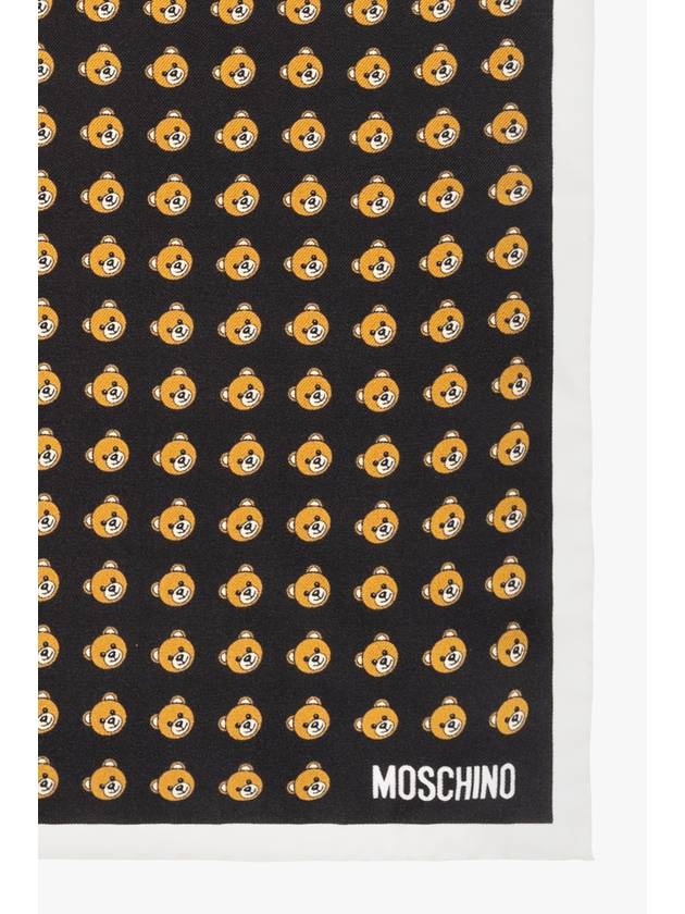 Moschino Pocket Square With Logo, Men's, Black - MOSCHINO - BALAAN 4