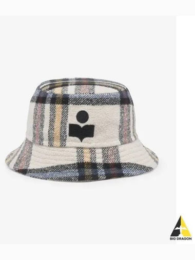 Harles Tartan Check Bucket Hat Ecru CU003222A005J23EC - ISABEL MARANT - BALAAN 1