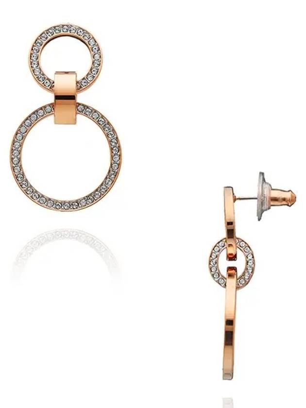 Dextera Interlocking Circle Hoop Earrings Rose Gold - SWAROVSKI - BALAAN 4