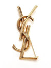 Snake Textured Monogram Brooch Gold - SAINT LAURENT - BALAAN 2