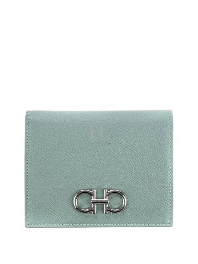 Gancini Compact Half Wallet Light Green - SALVATORE FERRAGAMO - BALAAN 2