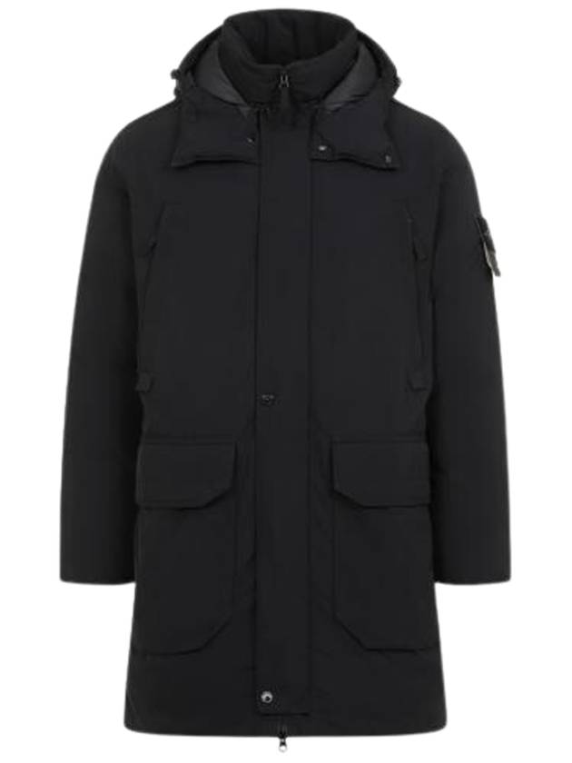 Polyester Micro Twill Long Down Parka Black - STONE ISLAND - BALAAN 2