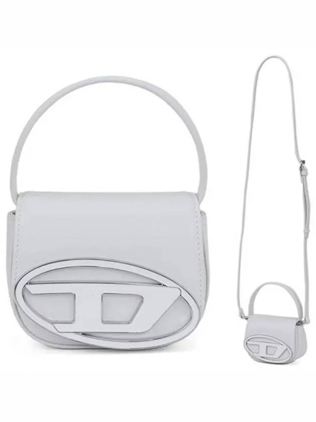 1DR Round Logo Leather Mini Shoulder Bag White - DIESEL - BALAAN 2