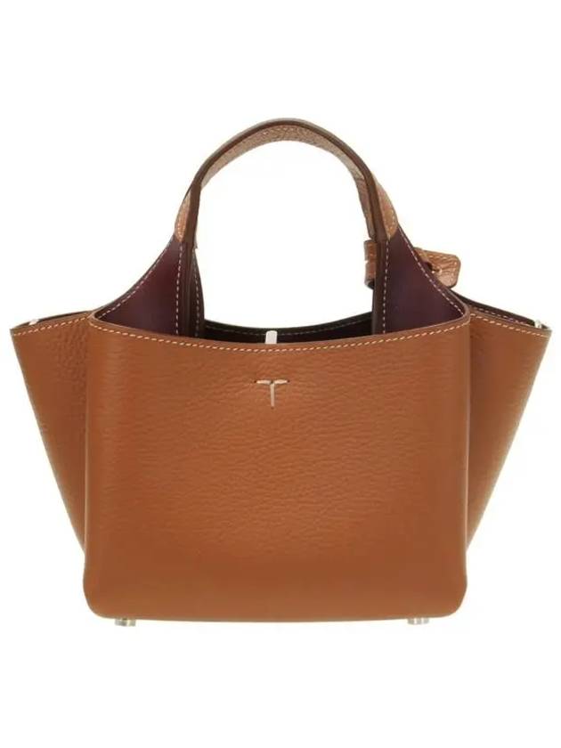 Micro Leather Tote Bag Brown - TOD'S - BALAAN 4