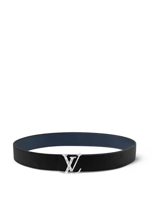 LV Damier 40MM Reversible Leather Belt Black Blue - LOUIS VUITTON - BALAAN 4