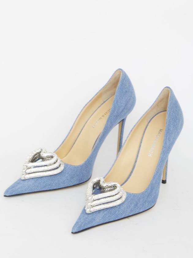 Triple Heart Denim Pumps - MACH & MACH - BALAAN 5