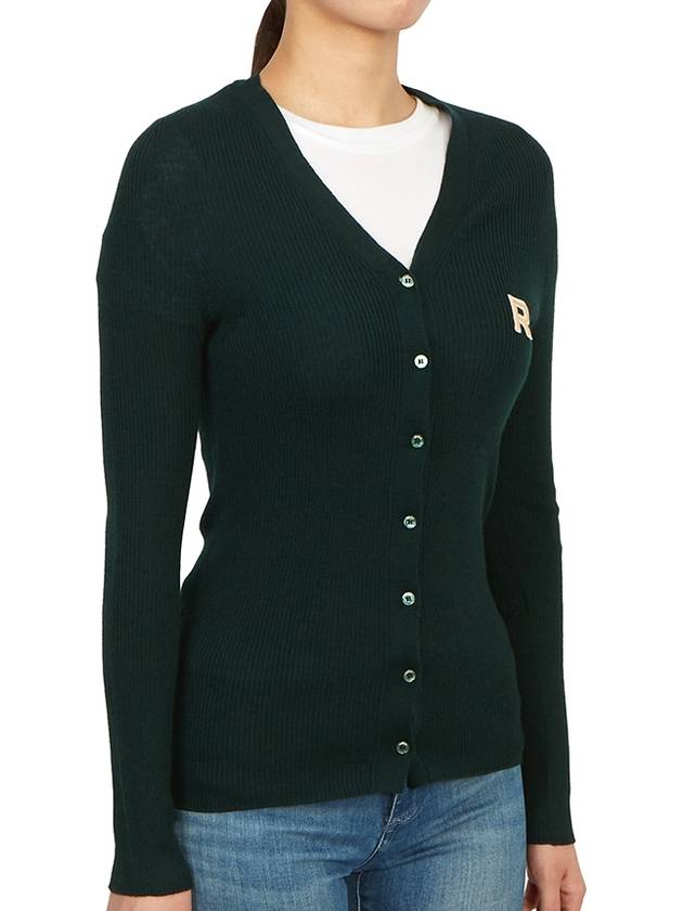 Logo Wool Cardigan Green - ROCHAS - BALAAN 6