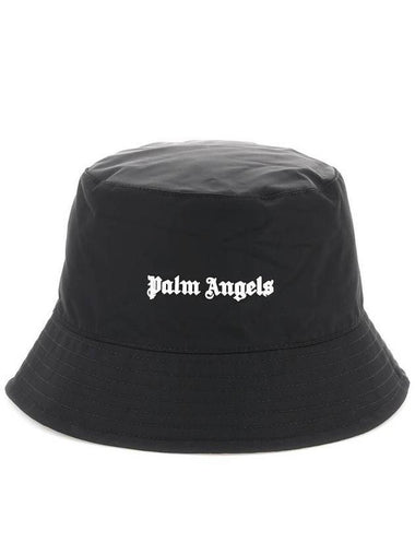 Women's Logo Classic Nylon Bucket Hat Black - PALM ANGELS - BALAAN 1