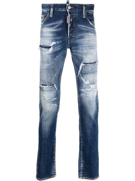 Men's Cool Guy Destroy Jeans Blue - DSQUARED2 - BALAAN 1