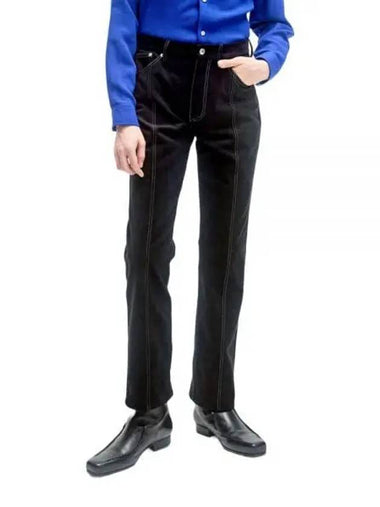 BONANZA TROUSER BLACK CONTRAST Topstitching Pants - SEFR - BALAAN 1