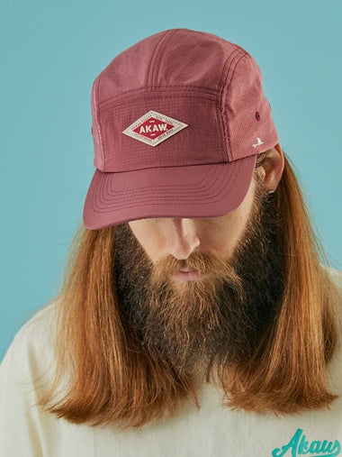 Classic Camp Oversized Fit Ripstop Ball Cap Pale Red - AKAW - BALAAN 1