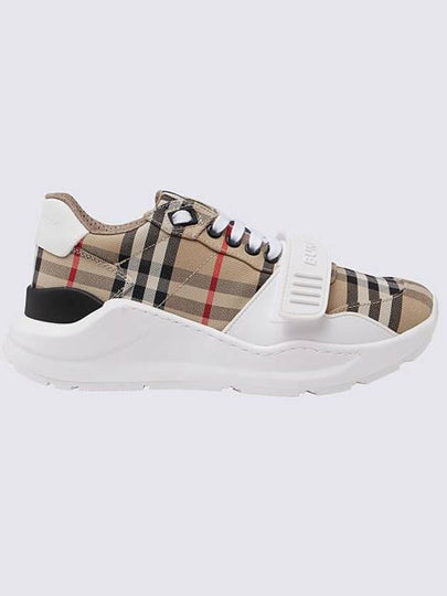 Vintage Check And Leather Sneakers White Archive Beige - BURBERRY - BALAAN 2