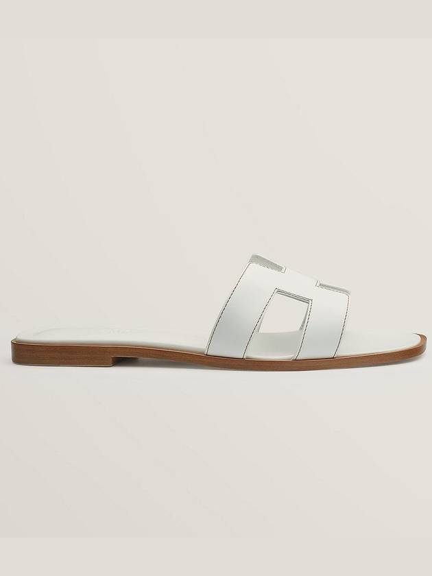 Oran Calfskin Slippers Blanc - HERMES - BALAAN 5