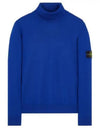 Wappen Patch Virgin Wool Turtleneck Blue - STONE ISLAND - BALAAN 2