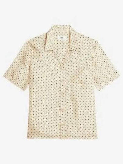 Polka Dot Print Short Sleeve Shirt Beige - AMI - BALAAN 2