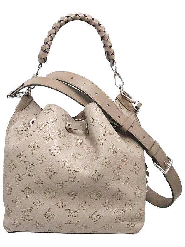 Women s Louis Vuitton M55799 Galle Gray Mahina Leather Muria Bucket 2WAY gt bag Gangbuk used luxury goods - LOUIS VUITTON - BALAAN 6