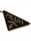 Triangle Logo Hair Clip Gold Black - PRADA - BALAAN 4