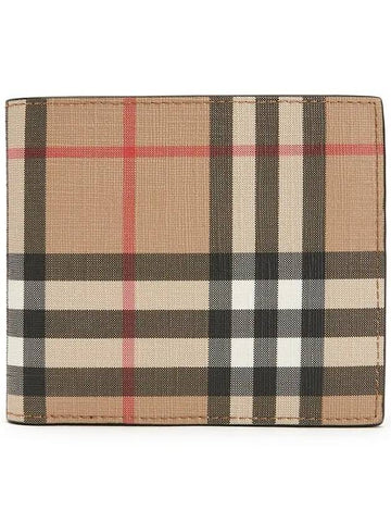 Vintage Check E Canvas Halfwallet - BURBERRY - BALAAN.