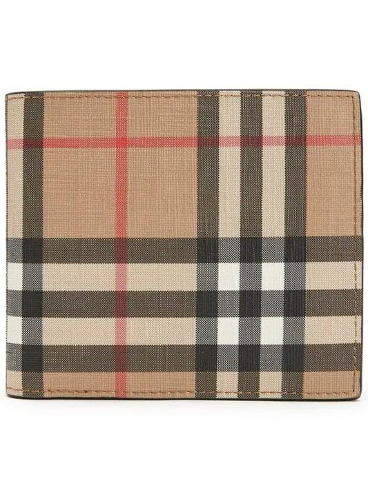 Vintage Check E Canvas Halfwallet - BURBERRY - BALAAN.