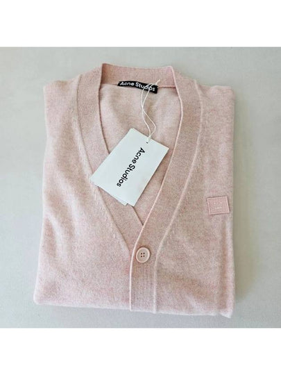 Keve Face Wool V-neck Cardigan Faded Pink Melange - ACNE STUDIOS - BALAAN 2