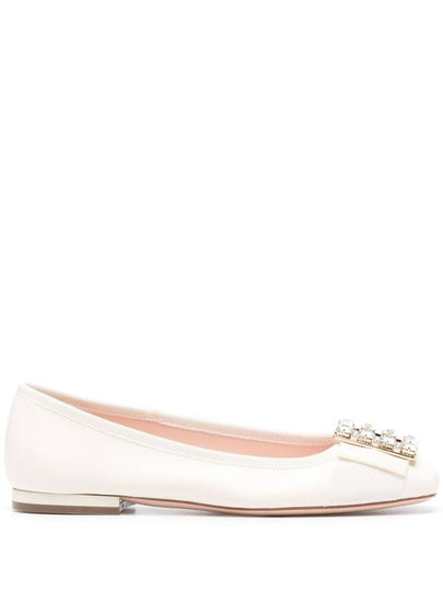 Très Vivier Crystal Buckle Flat Off White - ROGER VIVIER - BALAAN 2