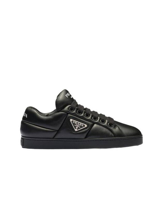 Logo Quilted Nappa Leather Low Top Sneakers Black - PRADA - BALAAN 1