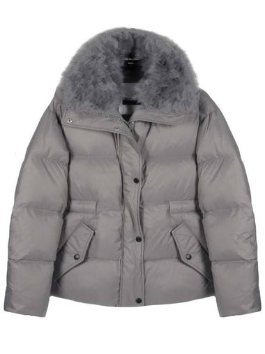 Shearling trimmed down padding FV02565M07W A9055 CHARCOAL YVC032gr - YVES SALOMON - BALAAN 1