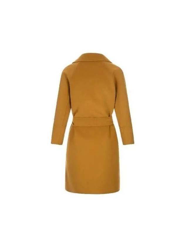 Women's Arona Belt Virgin Wool Single Coat Yellow - MAX MARA - BALAAN 3