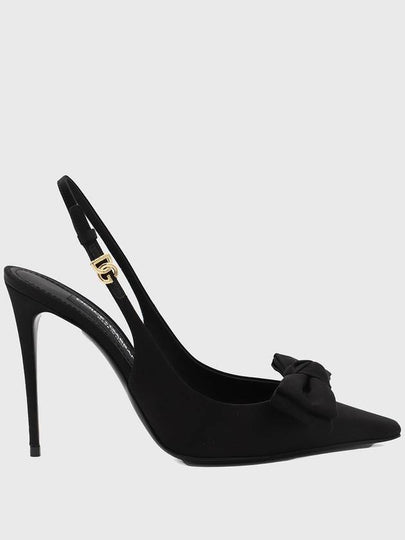 Bow Detail Satin Slingback Heel Black - DOLCE&GABBANA - BALAAN 2