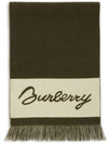 EKD Logo Wool Scarf Green - BURBERRY - BALAAN 1