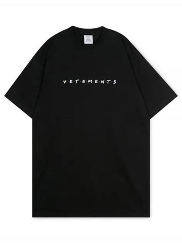 Men s Friendly Logo Black Short Sleeve T Shirt UE51TR340B 1611 1156561 - VETEMENTS - BALAAN 1