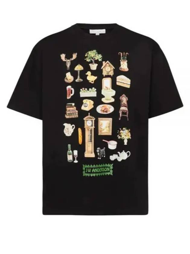 Diorama Print Short Sleeve T-Shirt Black - JW ANDERSON - BALAAN 2