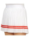 Women's Logo Print Striped Pleated Skirt White - SPORTY & RICH - BALAAN 11