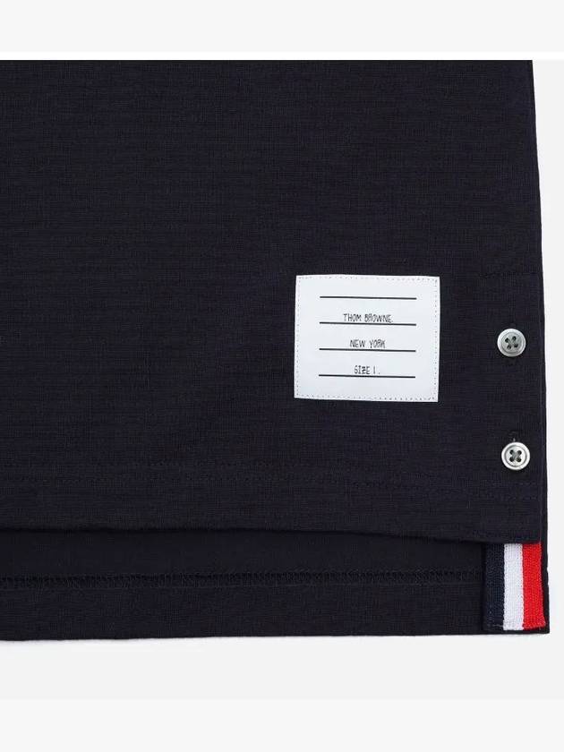 4 Bar Armband Tonal Long Sleeve T-Shirt Navy - THOM BROWNE - BALAAN 4