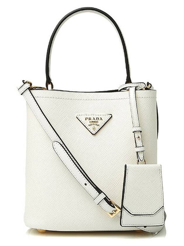 Panier Saffiano Leather Small Tote Bag White - PRADA - BALAAN 2