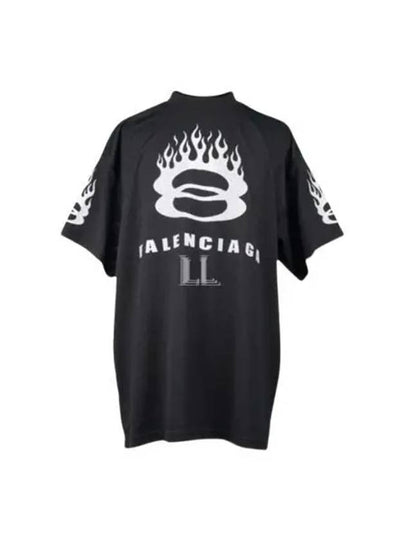 Logo Print Crew Neck Short Sleeve T-Shirt Black - BALENCIAGA - BALAAN 2