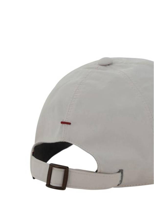 Embroidered Logo Curved Peak Ball Cap White - BRUNELLO CUCINELLI - BALAAN 4