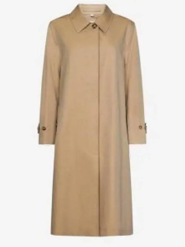 Women's Gathered Panel Tropical Gabardine Car Trench Coat Honey - BURBERRY - BALAAN 2