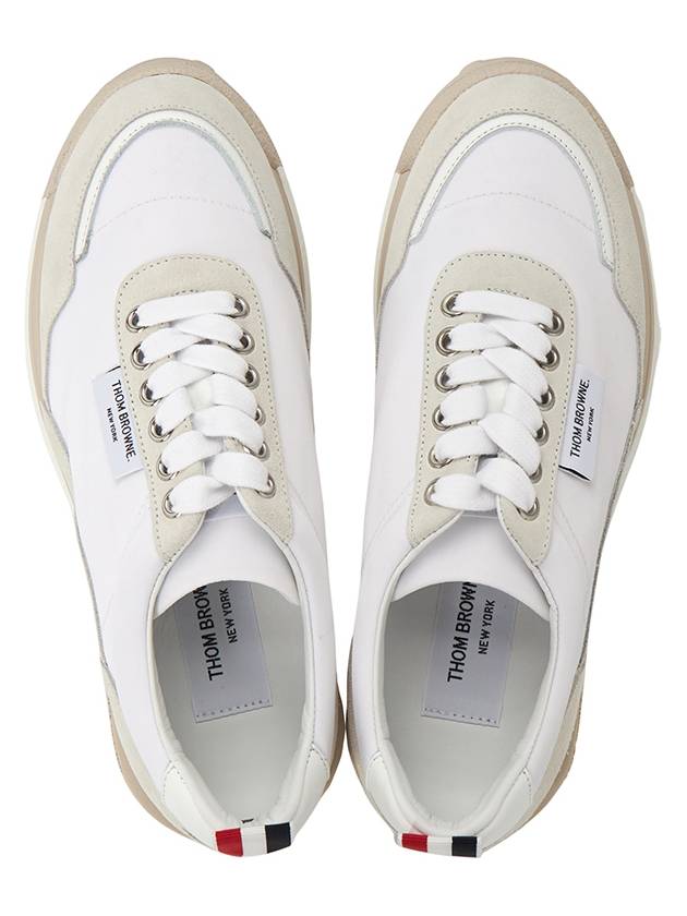 Eco Nylon Alumni Low Top Sneakers White - THOM BROWNE - BALAAN 3