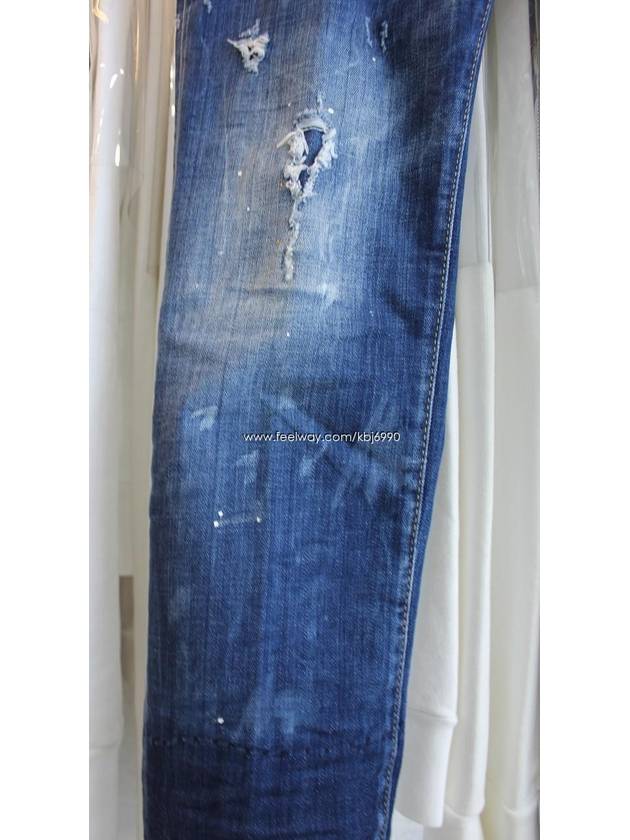 Paint Spot Clement Straight Jean Blue - DSQUARED2 - BALAAN 7