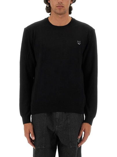 Bold Fox Head Wool Knit Top Black - MAISON KITSUNE - BALAAN 2