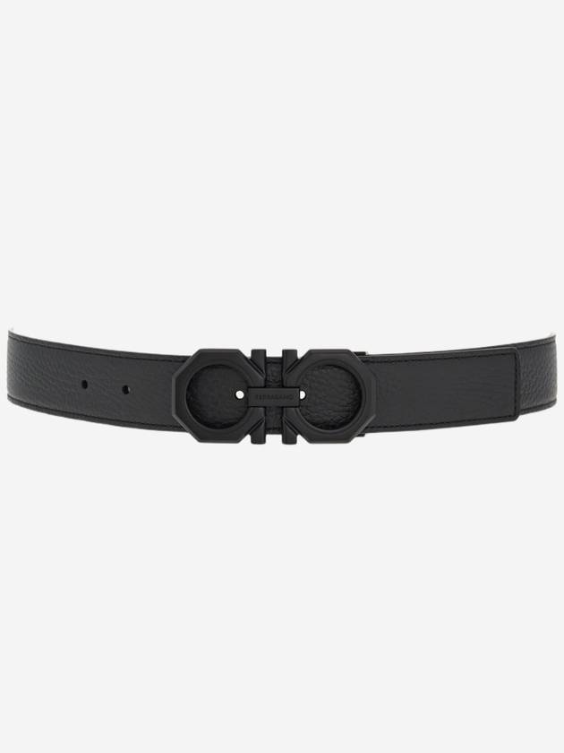 Reversible Gancini Leather Belt Black - SALVATORE FERRAGAMO - BALAAN 2