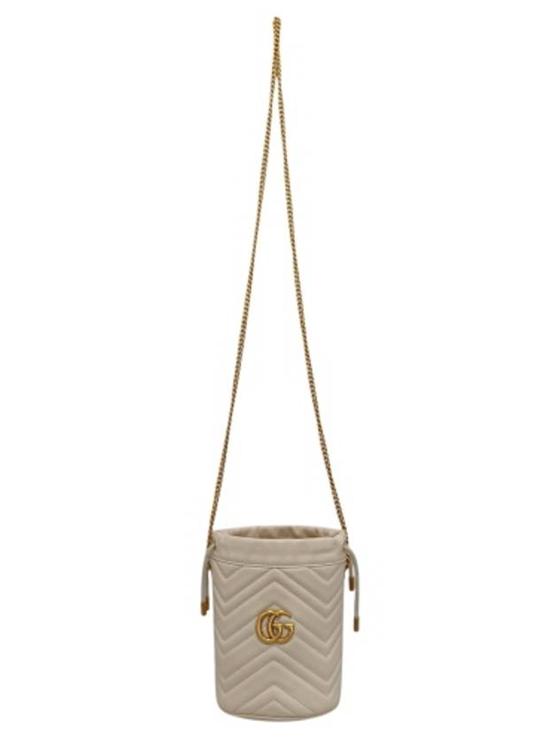 575163 White leather GG Marmont mini bucket cross bag - GUCCI - BALAAN 5