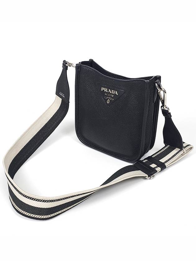 1BH191 Black Leather Mini Shoulder Bag - PRADA - BALAAN 4